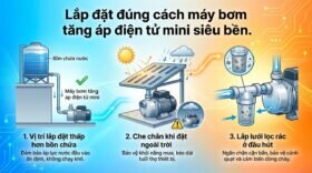 Lắp đặt đúng cách máy bơm tăng áp điện tử mini siêu bền.