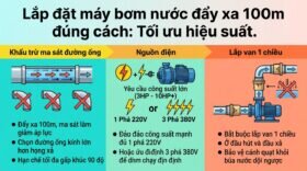 Lắp đặt máy bơm nước đẩy xa 100m đúng cách: Tối ưu hiệu suất.