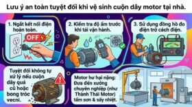 Lưu ý an toàn tuyệt đối khi vệ sinh cuộn dây motor tại nhà.