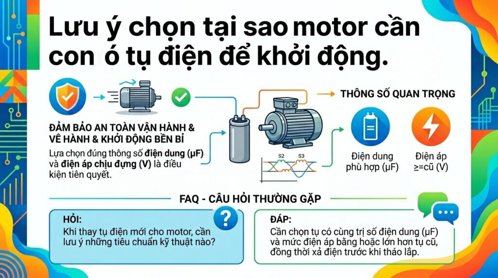 Lưu ý chọn tại sao motor cần có tụ điện để khởi động.