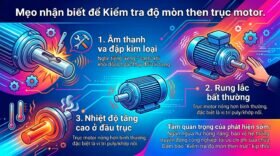 Mẹo nhận biết để Kiểm tra độ mòn then trục motor.