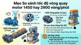 Mẹo So sánh tốc độ vòng quay motor 1450 hay 2900 vòng/phút