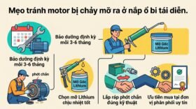 Mẹo tránh motor bị chảy mỡ ra ở nắp ổ bi tái diễn.