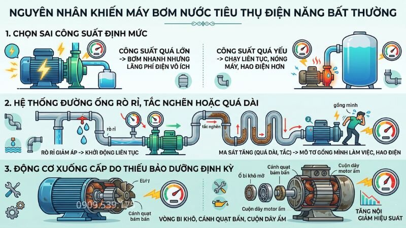 Nguyên nhân khuyến máy bơm nước không hoạt động