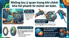 Những lưu ý quan trọng khi chỉnh khe hở phanh từ motor an toàn.