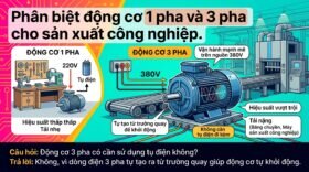 Phân biệt động cơ 1 pha và 3 pha cho sản xuất công nghiệp.