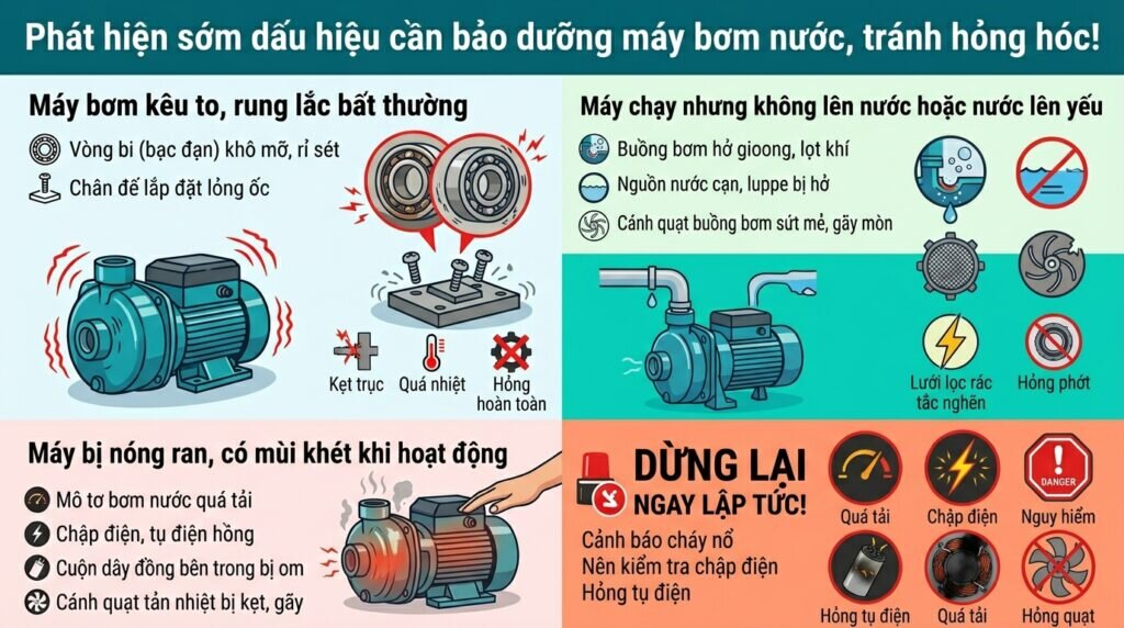 Phát hiện sớm dấu hiệu cần bảo dưỡng máy bơm nước, tránh hỏng hóc!