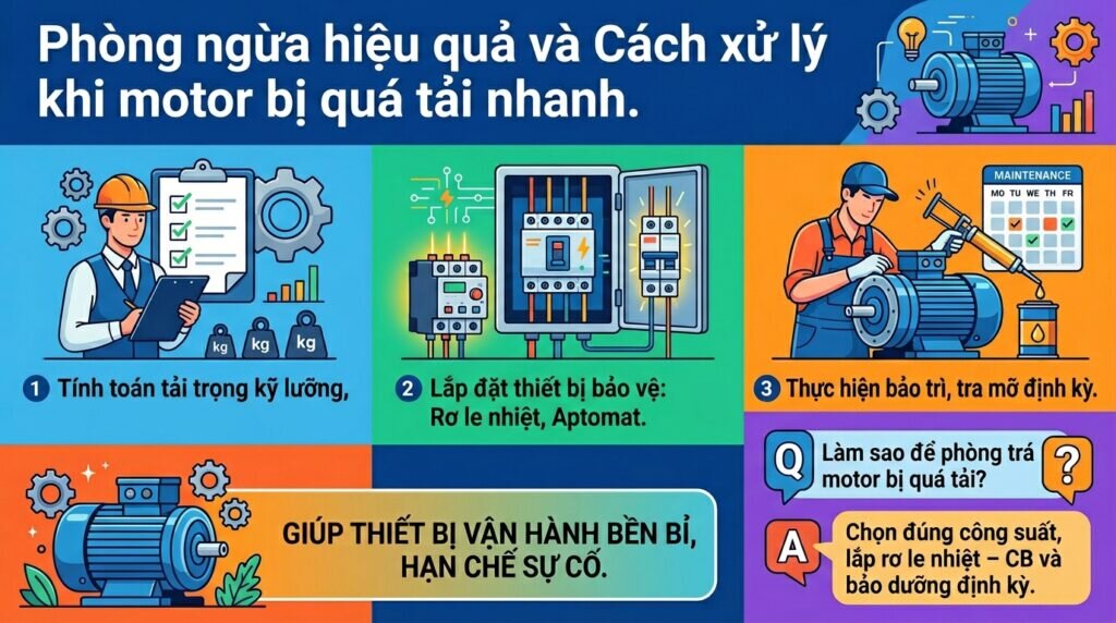 Phòng ngừa hiệu quả và Cách xử lý khi motor bị quá tải nhanh.