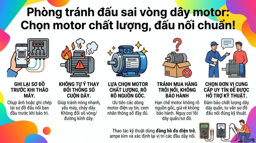 Phòng tránh đấu sai vòng dây motor: Chọn motor chất lượng, đấu nối chuẩn!