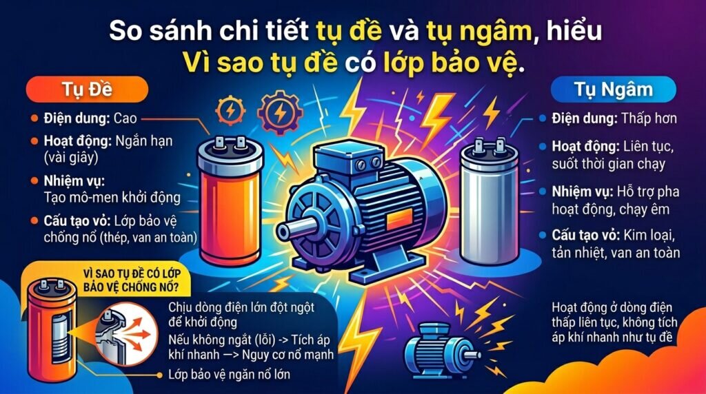 So sánh chi tiết tụ đề và tụ ngâm, hiểu Vì sao tụ đề có lớp bảo vệ.