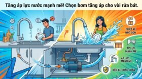 Tăng áp lực nước mạnh mẽ! Chọn bơm tăng áp cho vòi rửa bát.