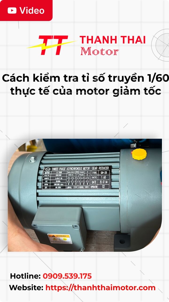 Thumb cách kiểm tra tỉ số truyền 1/60 thực tế của motor giảm tốc