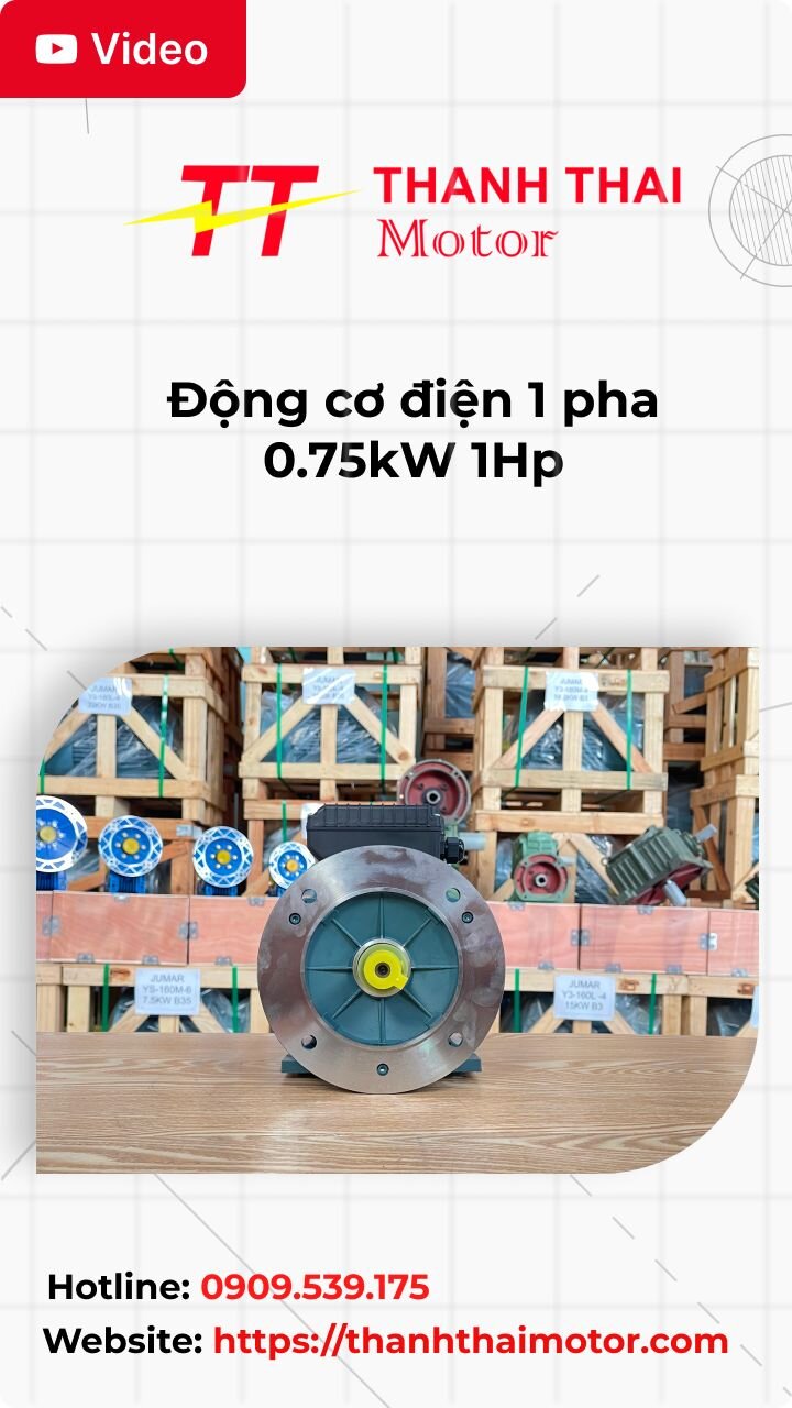 Thumb động cơ điện 1 pha 0.75kW 1Hp