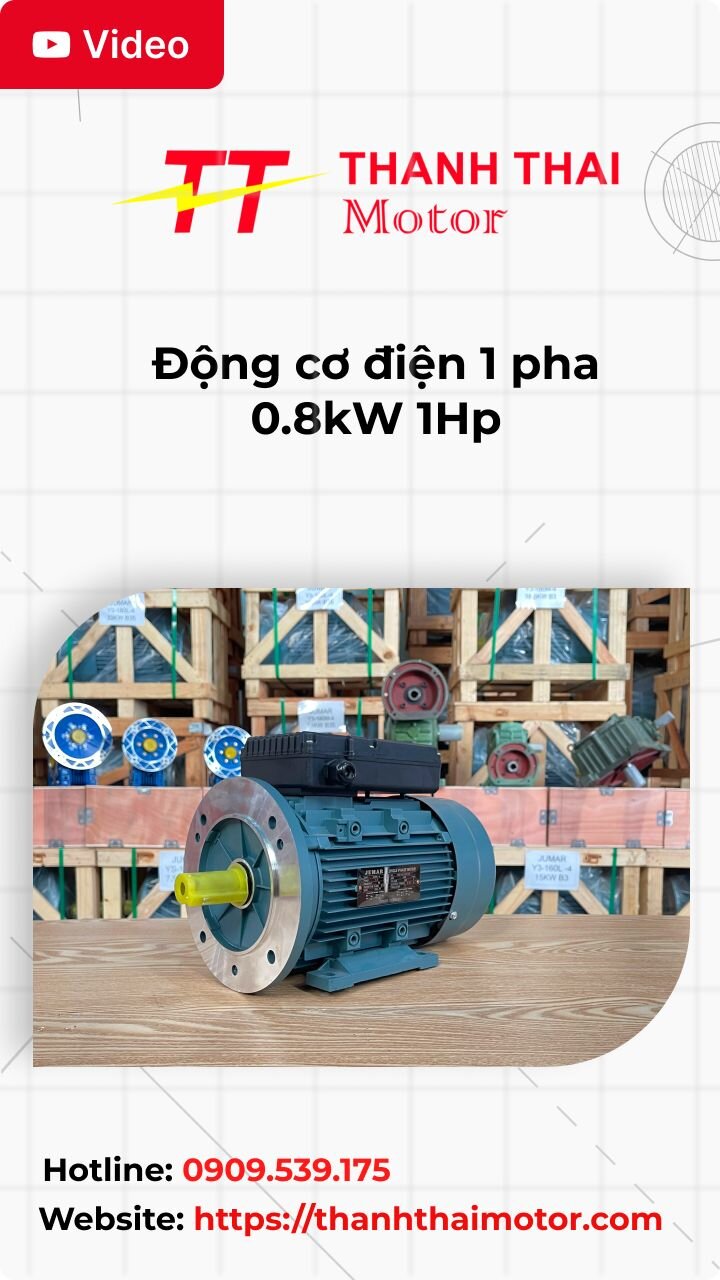 Động cơ điện 1 pha 0.8kW 1Hp