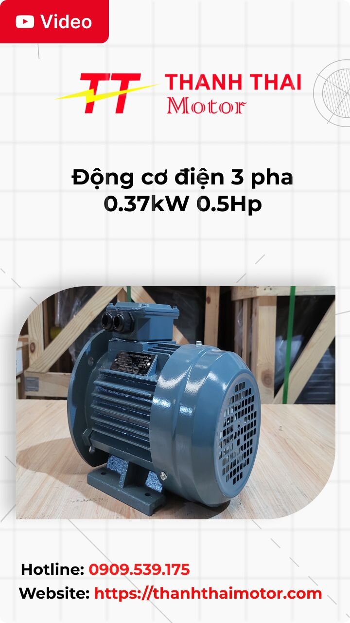 Thumb động cơ điện 3 pha 0.37kW 0.5Hp