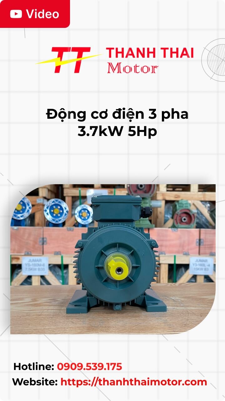 Động cơ điện 3 pha 3.7kW 5Hp