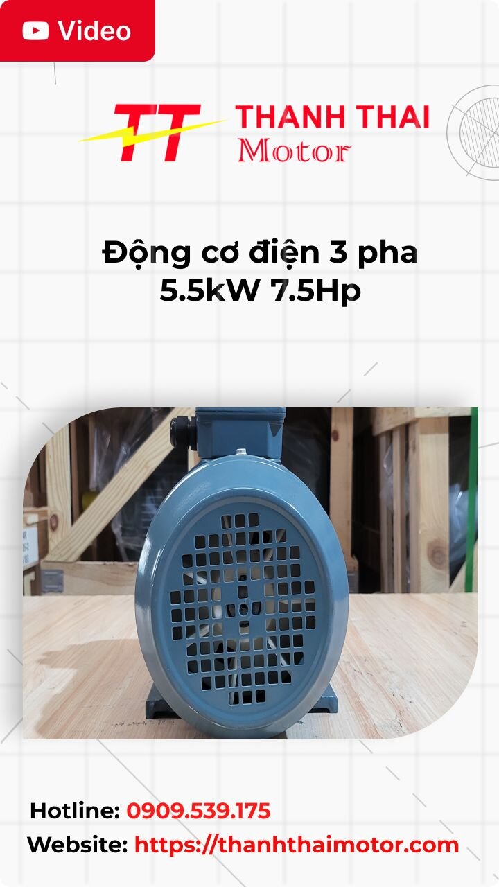 Động cơ điện 3 pha 5.5kW 7.5Hp