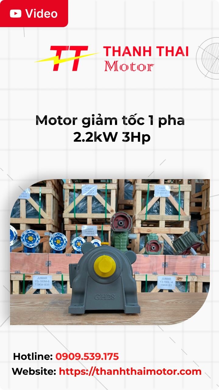 Thumb motor giảm tốc 1 pha 2.2kW 3Hp