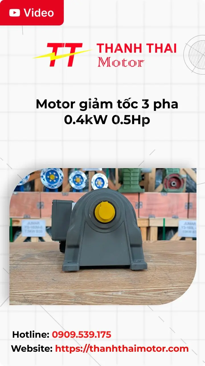 Thumb motor giảm tốc 3 pha 0.4kW 0.5Hp