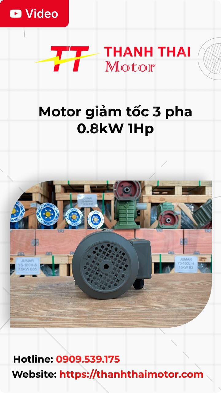 Thumb motor giảm tốc 3 pha 0.8kW 1Hp