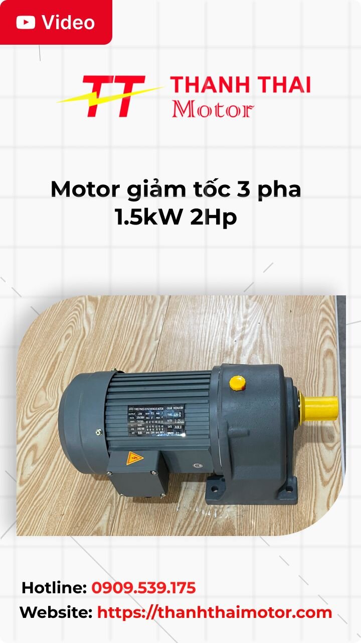 Thumb motor giảm tốc 3 pha 1.5kW 2Hp