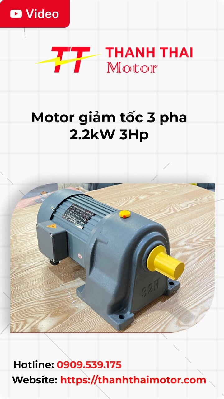 Thumb motor giảm tốc 3 pha 2.2kW 3Hp