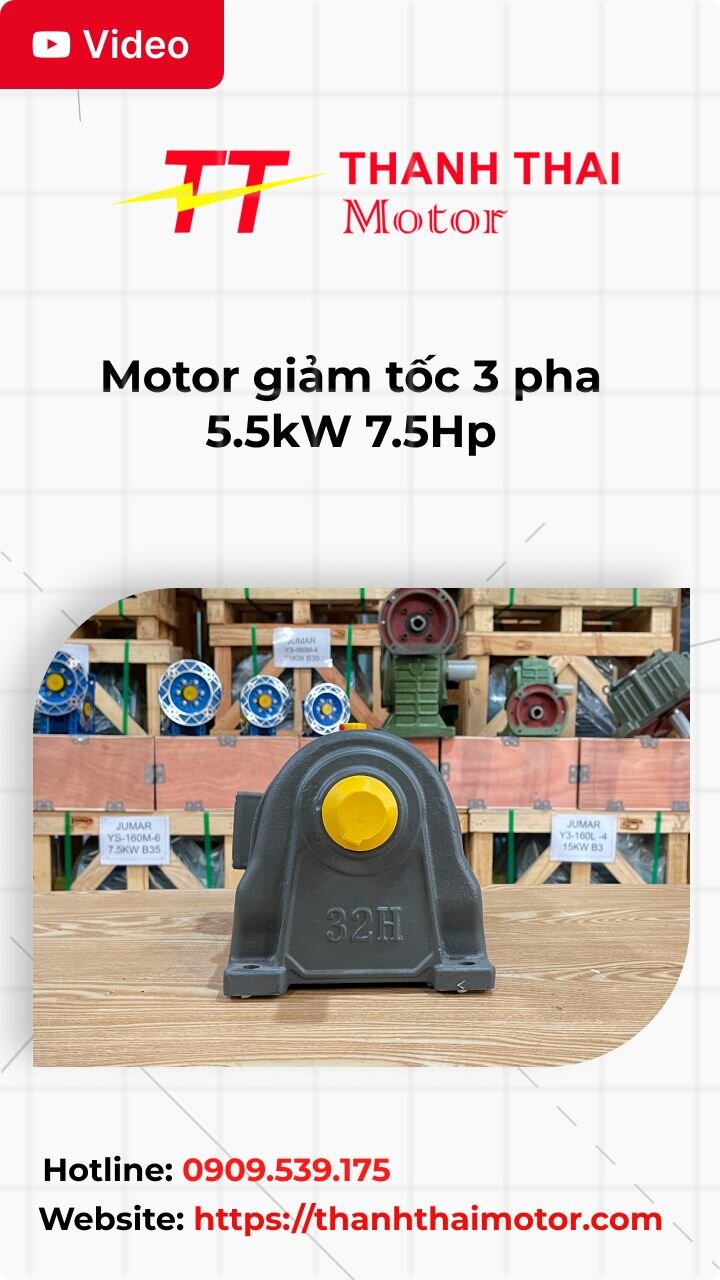 Thumb motor giảm tốc 3 pha 5.5kW 7.5Hp
