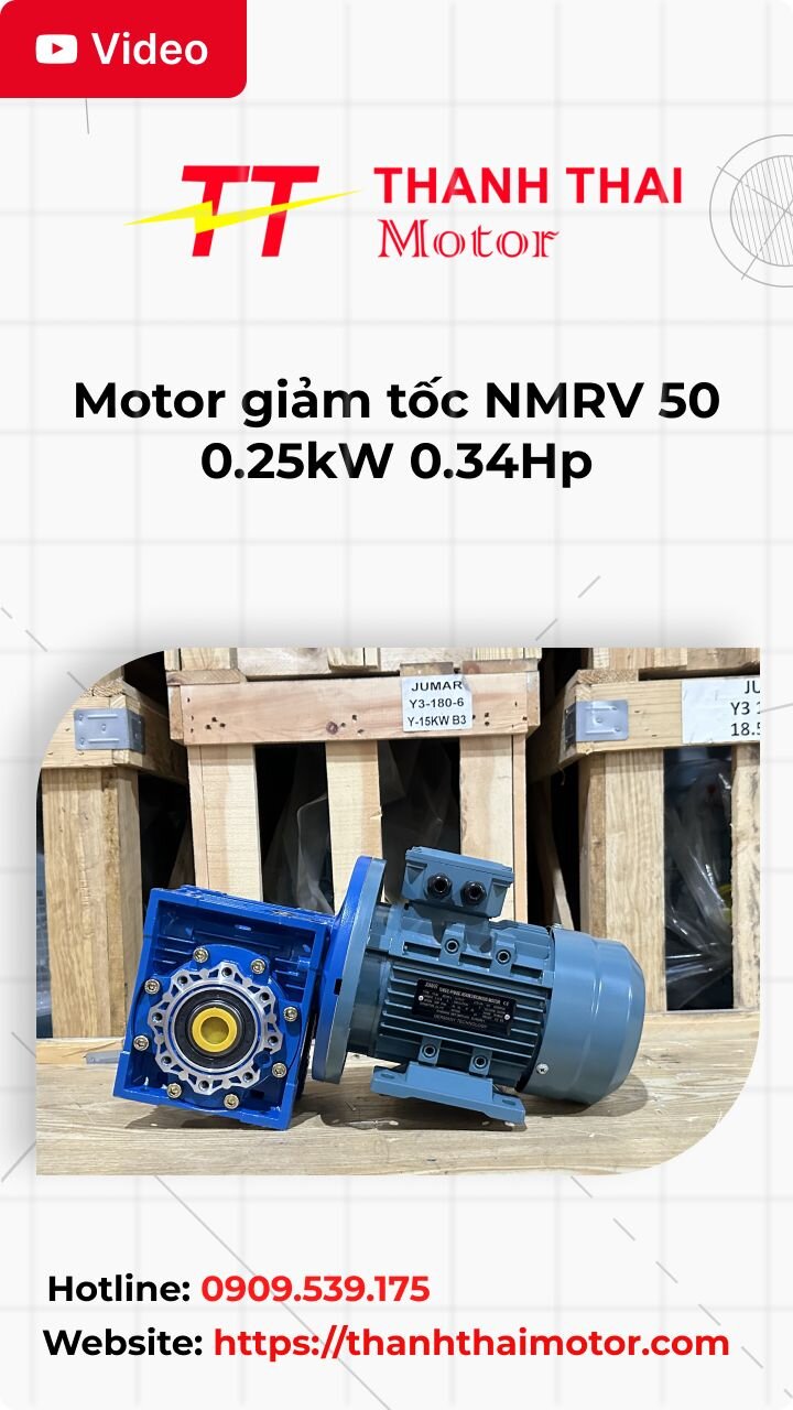 Thumb motor giảm tốc NMRV 50 0.25kW 0.34Hp