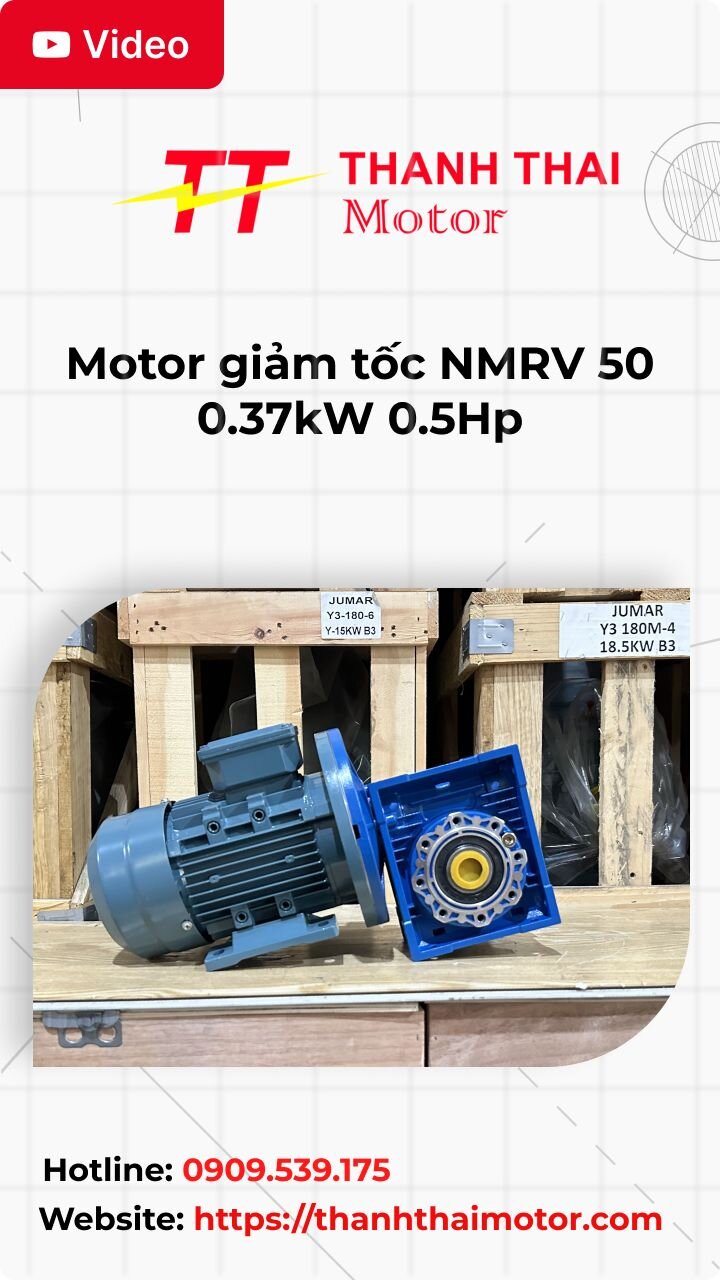 Thunb motor giảm tốc NMRV 50 0.37kW 0.5Hp