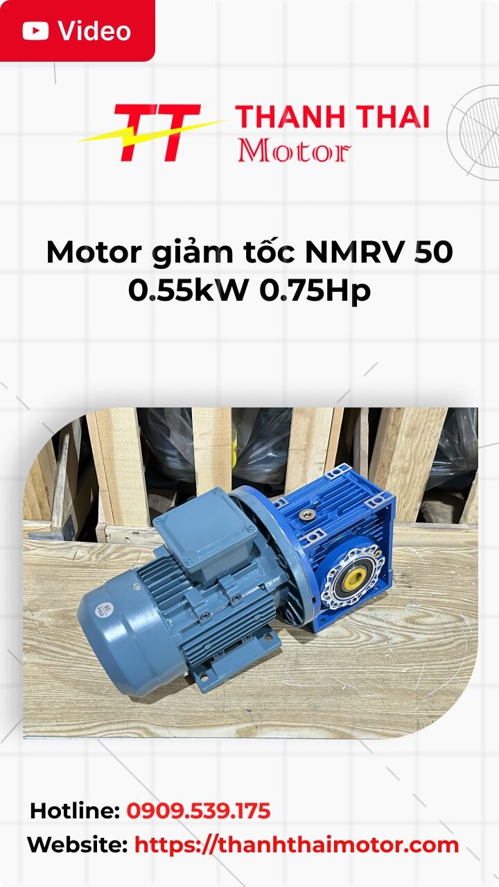 Thumb motor giảm tốc NMRV 50 0.55kW 0.75Hp