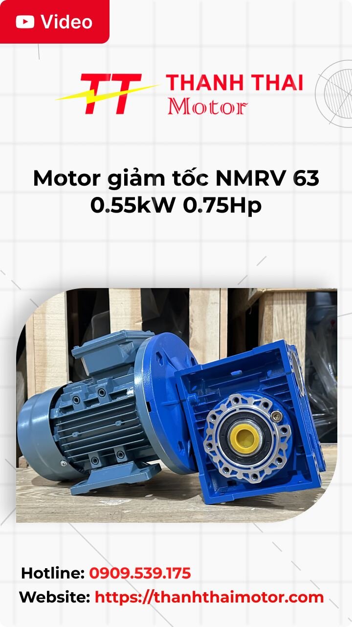 Thumb motor giảm tốc NMRV 63 0.55kW 0.75Hp