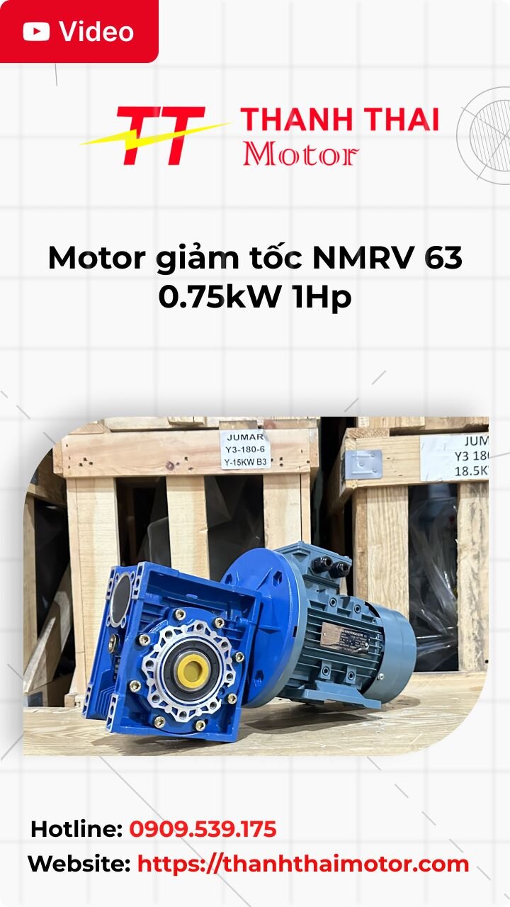 Thumb motor giảm tốc NMRV 63 0.75kW 1Hp