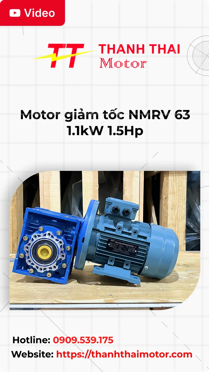Motor giảm tốc NMRV 63 1.1kW 1.5Hp