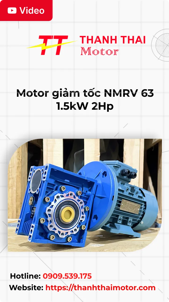 Thumb motor giảm tốc NMRV 63 1.5kW 2Hp