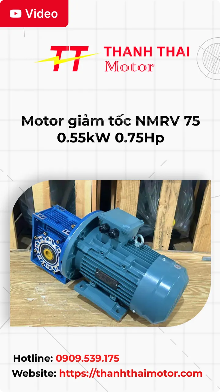 Thumb motor giảm tốc NMRV 75 0.55kW 0.75Hp