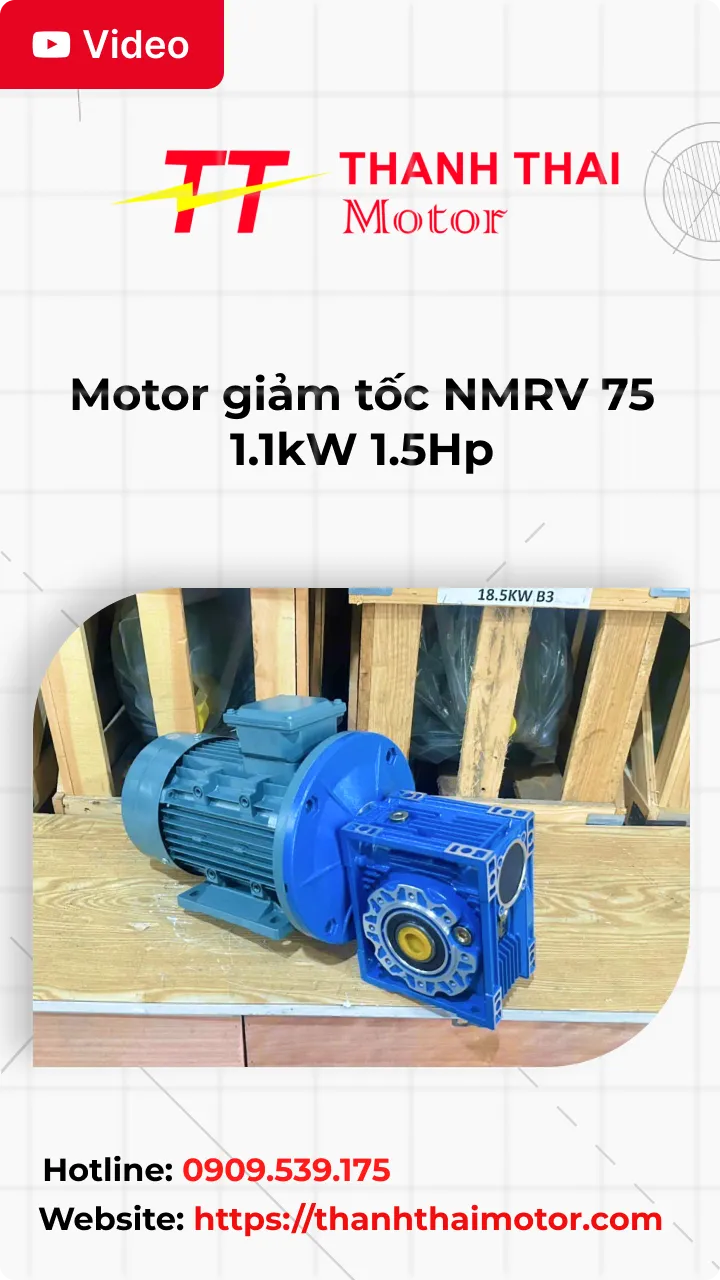 Thumb motor giảm tốc NMRV 75 1.1kW 1.5Hp