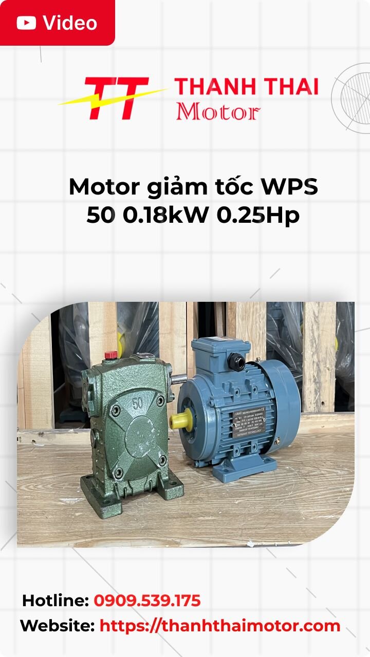 Motor giảm tốc WPS 50 0.18kW 0.25Hp