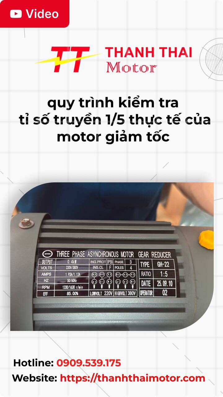 Thumb quy trình kiểm tra tỉ số truyền 1/5 thực tế của motor giảm tốc