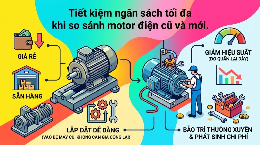 Tiết kiệm ngân sách tối đa khi so sánh motor điện cũ và mới.
