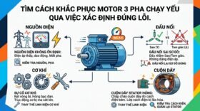 Tìm Cách khắc phục motor 3 pha chạy yếu qua việc xác định đúng lỗi.