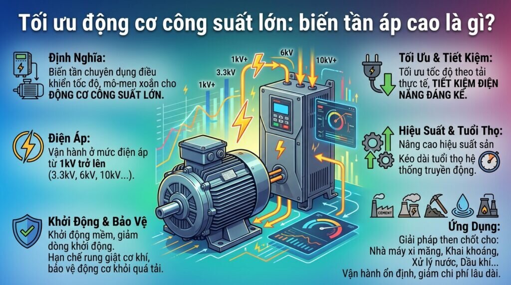 Tối ưu động cơ công suất lớn: biến tần áp cao là gì?