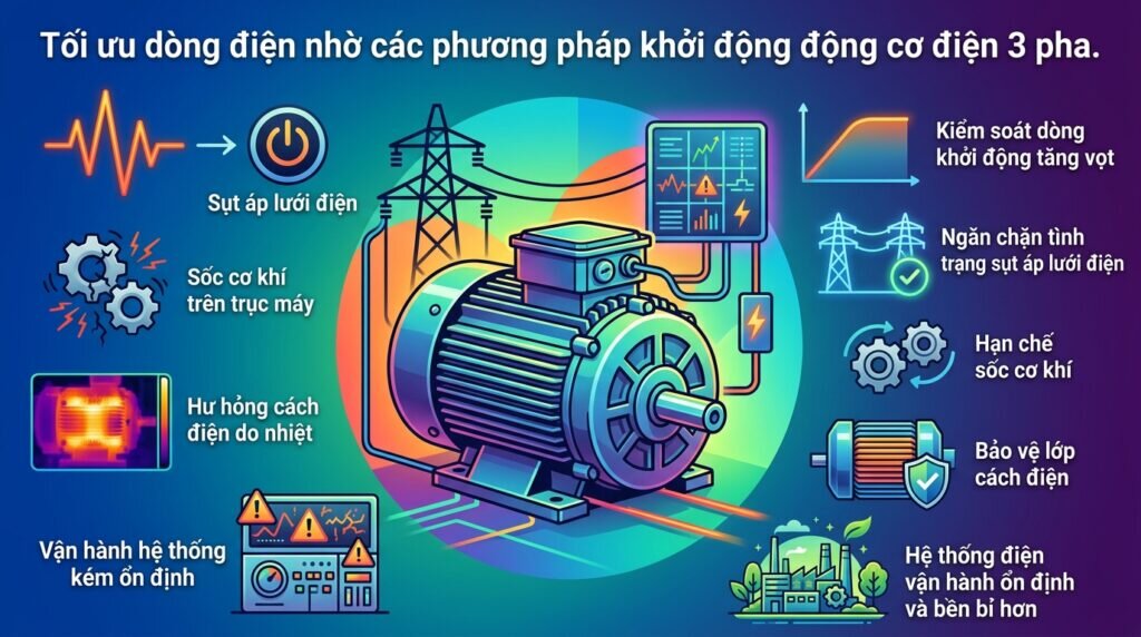Tối ưu dòng điện nhờ các phương pháp khởi động động cơ điện 3 pha.