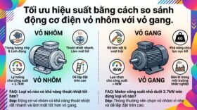 Tối ưu hiệu suất bằng cách so sánh động cơ điện vỏ nhôm với vỏ gang.