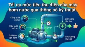 Tối ưu mức tiêu thụ điện của máy bơm nước qua thông số kỹ thuật.
