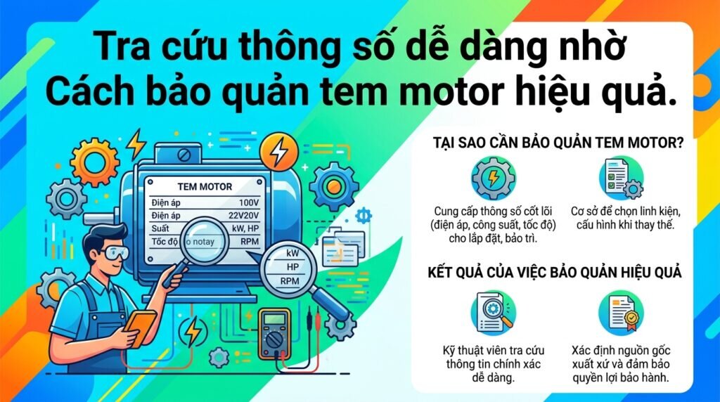 Tra cứu thông số dễ dàng nhờ Cách bảo quản tem motor hiệu quả.
