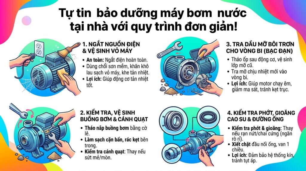 Tự tin bảo dưỡng máy bơm nước tại nhà với quy trình đơn giản!