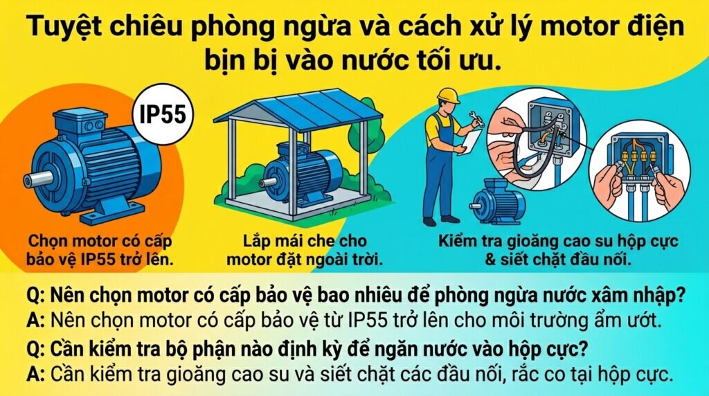 Tuyệt chiêu phòng ngừa và cách xử lý motor điện bị vào nước tối ưu.
