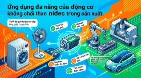 Ứng dụng đa năng của động cơ không chổi than nidec trong sản xuất.