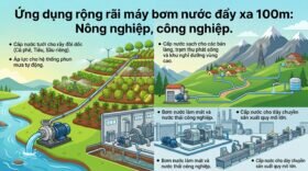 Ứng dụng rộng rãi máy bơm nước đẩy xa 100m: Nông nghiệp, công nghiệp.