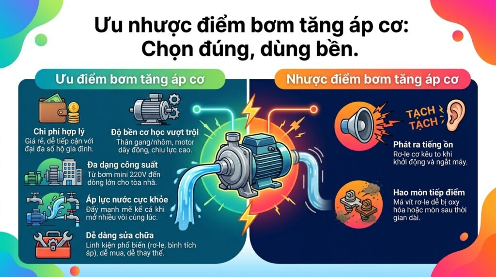 Ưu nhược điểm bơm tăng áp cơ: Chọn đúng, dùng bền.